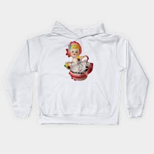 vintage Flower Bloomer Girl Planter Kids Hoodie